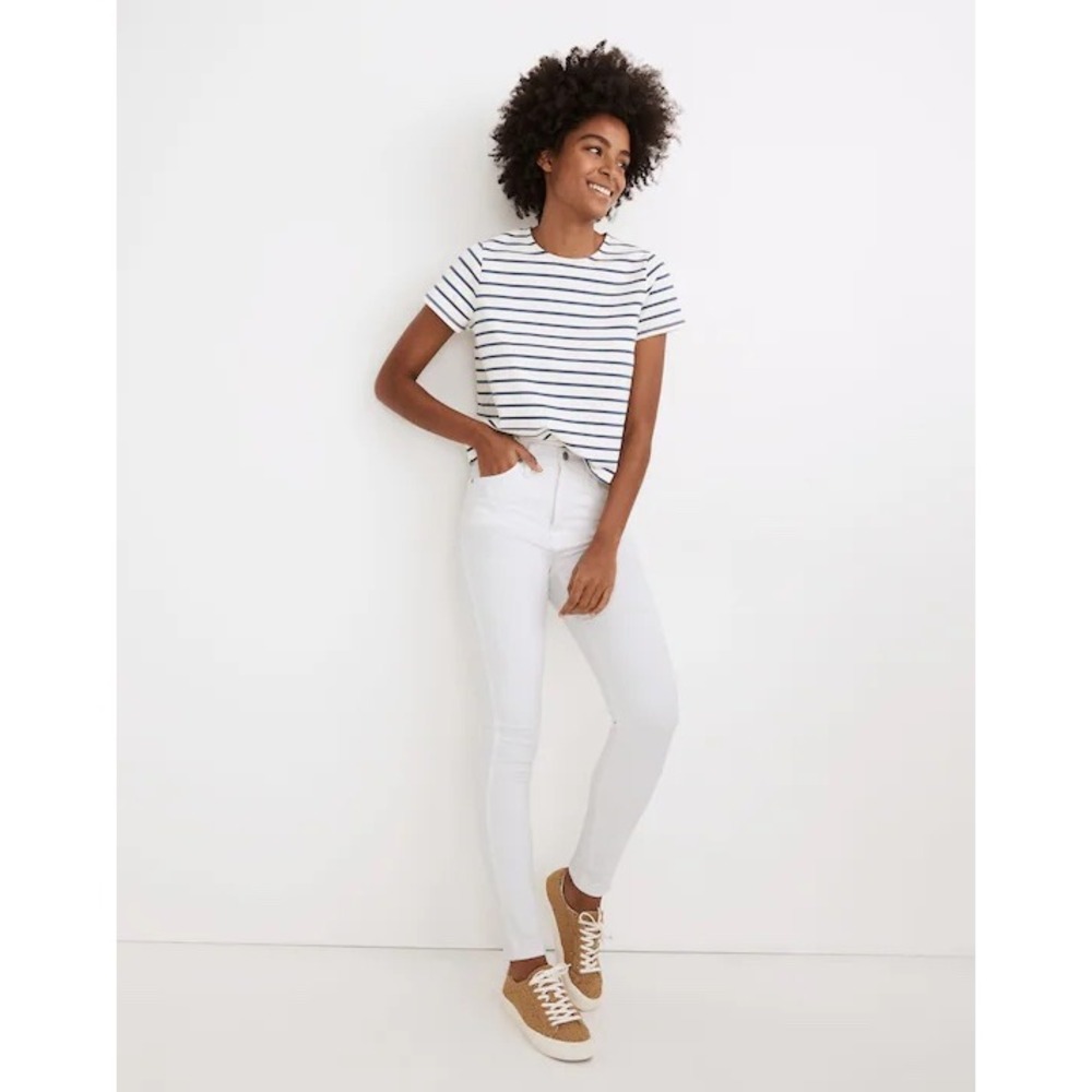 Madewell 10" High Rise Skinny Jeans White Denim Size 31
